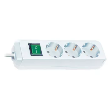 Brennenstuhl Eco-Line elosztó kapcsolóval, fehér, 3m