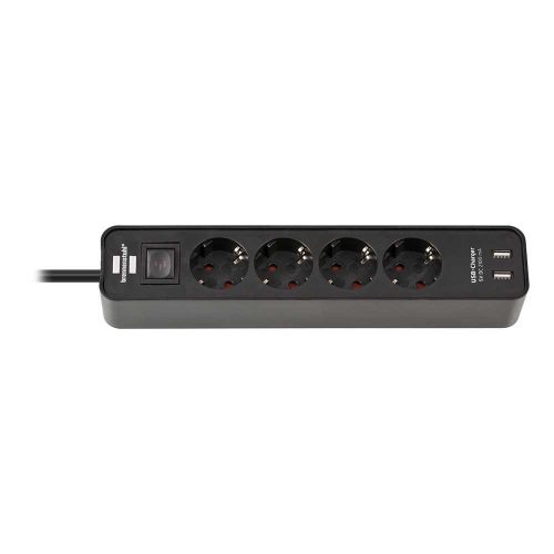 Brennenstuhl Ecolor elosztóba USB tölto 4 sebességes fekete, 1,5m