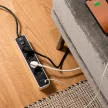 Brennenstuhl Ecolor aljzatszalag 2 USB C töltőaljzattal 4-utas fehér/fekete 1,5m H05VV-F3G1.5