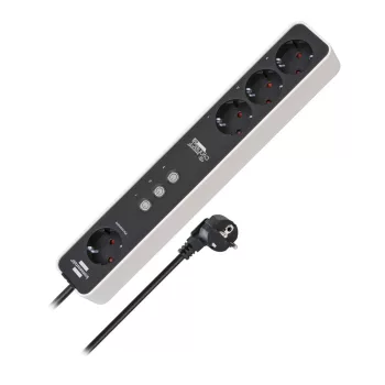   Brennenstuhl Connect Ecolor WIFI konnektor 4 dugalj, fekete/fehér, 1,5m