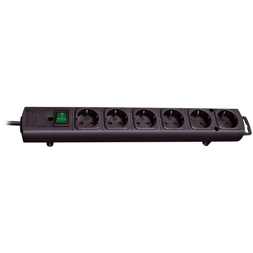 Brennenstuhl Comfort-Line elosztó 6 dugalj, fekete, 2m