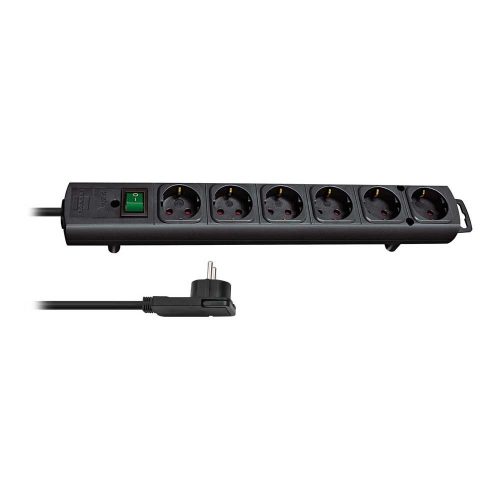 Brennenstuhl Comfort-Line Plus elosztó 6 dugalj, fekete, 2m