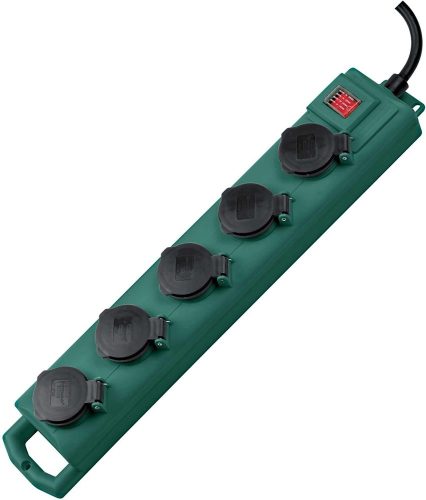 Brennenstuhl Super-Solid SL 554 kerti elosztó, 5 dugalj, kapcsolható, zöld, 5m, IP54