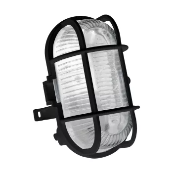   Brennenstuhl Ovális fali és mennyezeti lámpa fekete műanyag ráccsal IP44