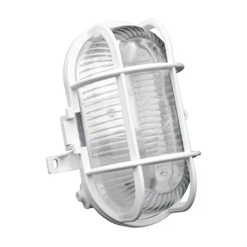   Brennenstuhl Ovális fali és mennyezeti lámpa fehér műanyag ráccsal IP44