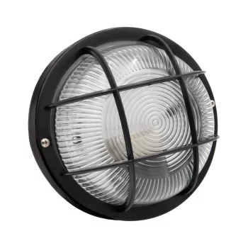   Brennenstuhl Fali és mennyezeti lámpa kerek, műanyag ráccsal fekete IP44