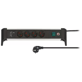   Brennenstuhl Alu-Office-Line aljzatcsík USB Power Delivery USB töltési funkcióval 4-utas 1,8m H05