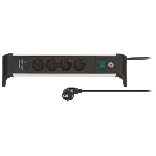Brennenstuhl Alu-Office-Line aljzatcsík USB Power Delivery USB töltési funkcióval 4-utas 1,8m H05