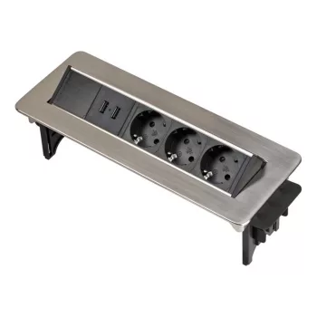   Brennenstuhl Indesk Power USB-töltő asztali elosztóaljzat, 2x USB 3 dugaljjal 2m