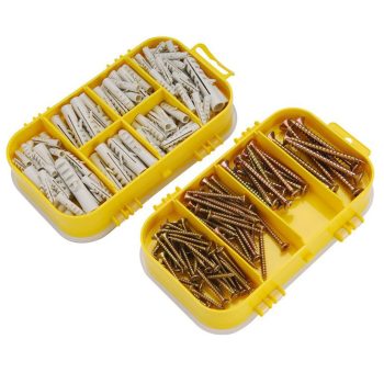   Extol Craft faforgácslap csavar és tipli műanyag tartóban 170db