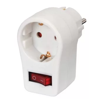   Brennenstuhl elosztó-adapter 1 dugaljjal, védőérintkezős, kapcsolóval