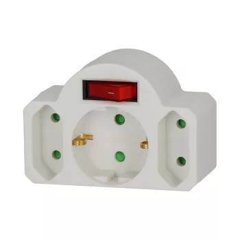   Brennenstuhl Adapterdugó Euro 2 + földelő érintkező 1 kapcsolóval