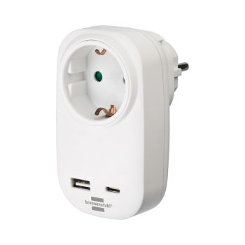   Brennenstuh Aljzatadapter USB Power Delivery-rel a gyors töltéshez (1x C típusú töltő, 1x USB A)