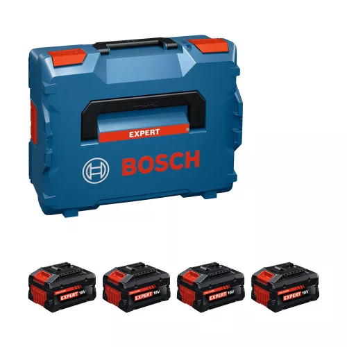 Bosch EXPERT 4x EXBA18V-55 akkumulátor 5,5 Ah 4 db szett L-Boxx - ban (Regisztrációval akár extra értékes ajándék is elérhető!)