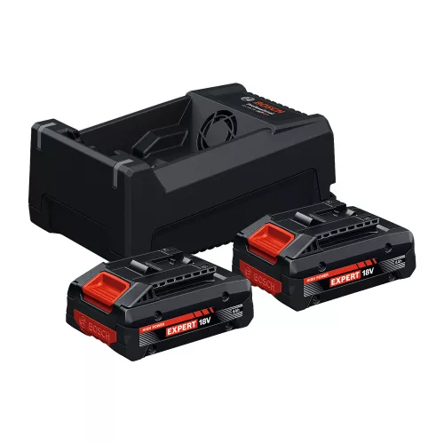 Bosch Akku szett (2x EXBA 18V-40, GAL 12V/18V-80) kartondobozban
