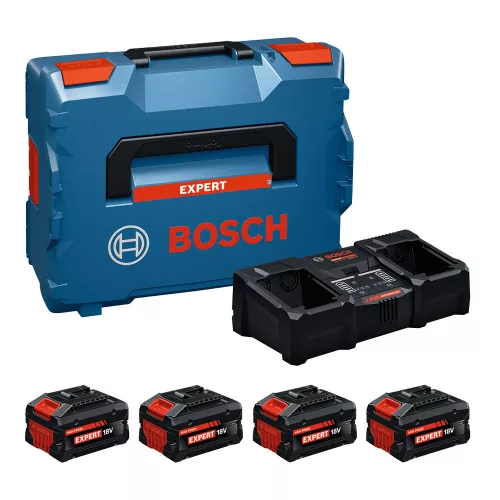 Bosch Akku szett (2x EXBA 18V-80, 2x EXBA 18V-55, EXAL 18V2-320) L-Boxx-ban (Regisztrációval akár extra értékes ajándék is elérhető!)