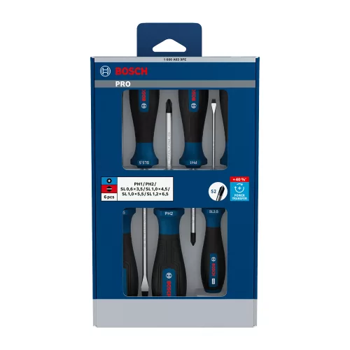 Bosch PRO Csavarhúzó készlet PH/SL, 6 részes
