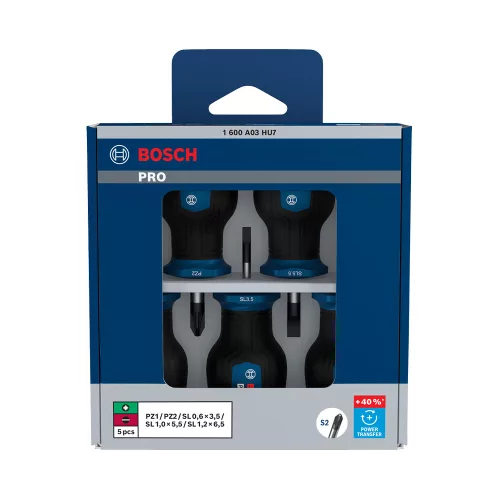 Bosch PRO marokcsavarhúzó PZ/SL készlet, 5 részes