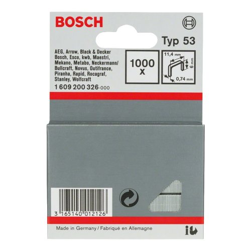 Bosch finomhuzal tuzokapocs Type 53 6mm 1000db