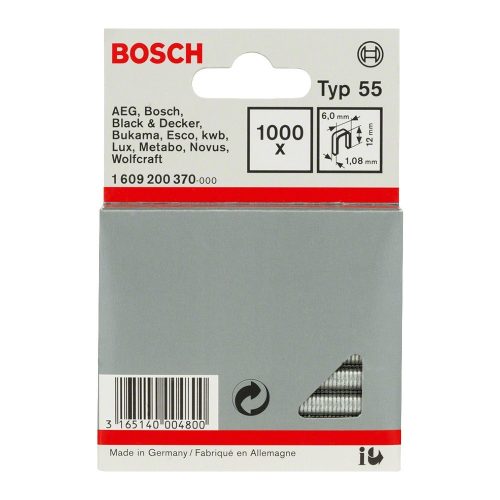 Bosch keskenyhátú tuzokapocs Type 55 12mm 1000db
