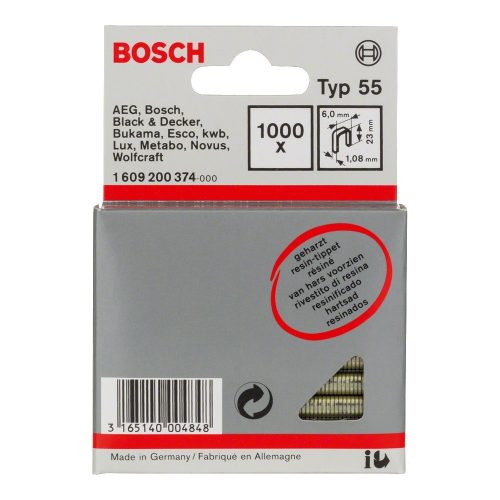 Bosch keskenyhátú tűzőkapocs Type 55, 23mm 1000db
