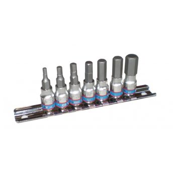   King Tony 1/4 " hexbitkészlet sínen 7 részes (2127PR)