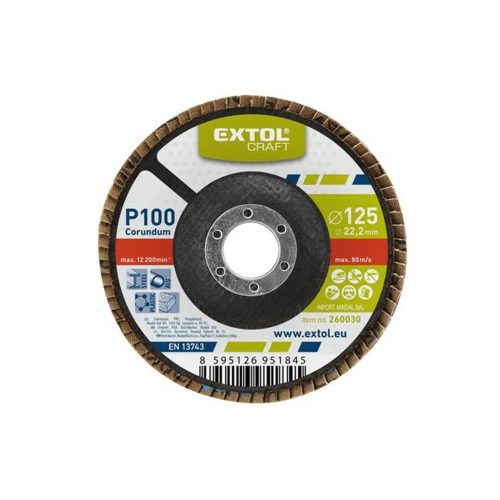 Extol Craft lamellás kúpos csiszolótányér P100 115x22mm