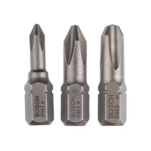 Bosch Phillips extra kemény bitfej PH1, PH2, PH3 x 25 mm - 3 részes (Regisztrációval akár extra értékes ajándék is elérhető!)