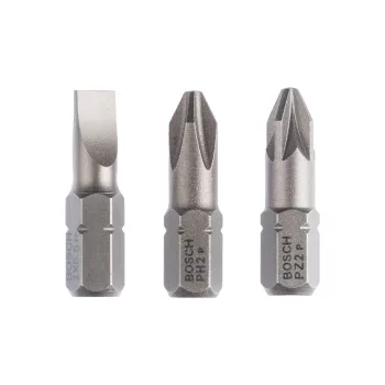   Bosch extra kemény bitfej S1,0 x 5,5, PH2, PZ2 x 25 mm, 3 részes (Regisztrációval akár extra értékes ajándék is elérhető!)