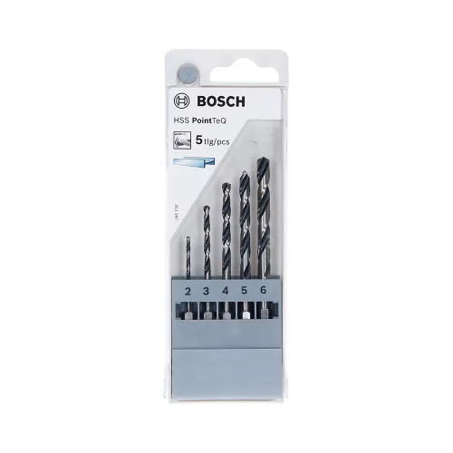 Bosch HSS PointTeQ DIN 338 fémfúrószár készlet 1/4" Bit befogással 2-6mm 5 részes