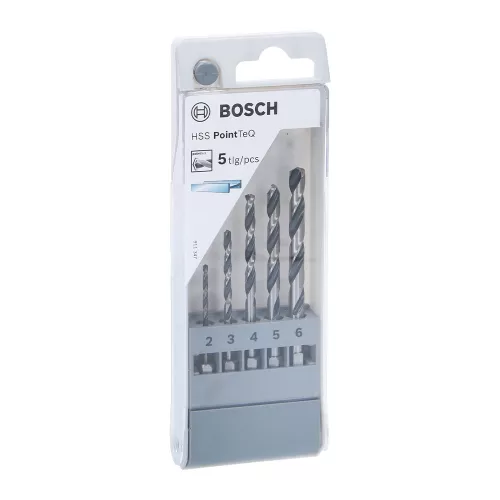 Bosch HSS PointTeQ DIN 338 fémfúrószár készlet 1/4" Bit befogással 2-6mm 5 részes