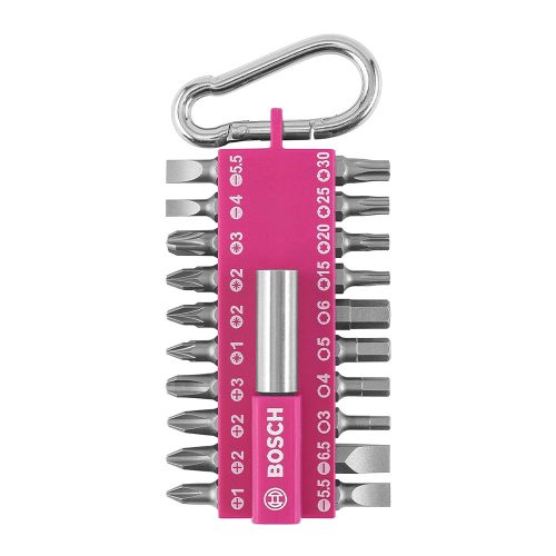 Bosch extra kemény bithegy vegyes készlet rózsaszín, 21 részes