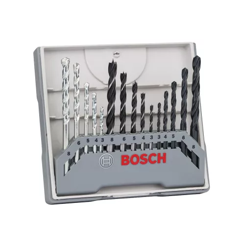 Bosch X-Pro vegyes fúrókészlet 3, 4, 5, 6, 8 mm (fa, fém, kőzet), 15 részes