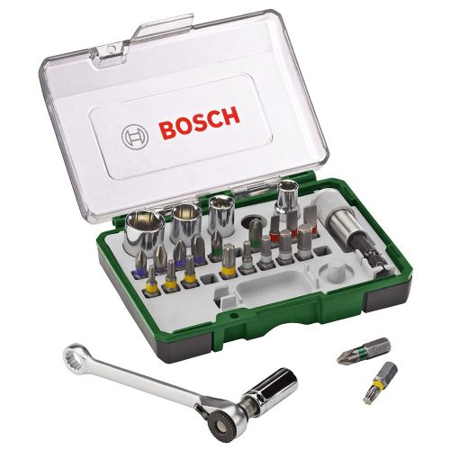 Bosch 27 részes csavarozófej és dugókulcs készlet