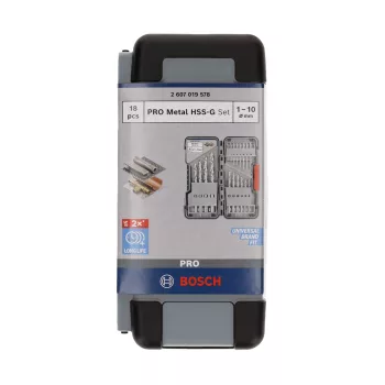   Bosch PRO HSS-G fémfúrószár készlet hengeres befogással 1-10mm 18 részes