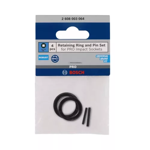 Bosch PRO Biztosítógyűrű és tüske gépi dugókulcsokhoz 1/4"