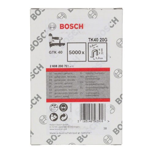 Bosch keskenyhátú tuzokapocs TK40 20G 5000db