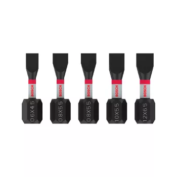   Bosch PRO Slotted ütvecsavarozó bitkészlet, SL4,5, SL5,5, 2 db, SL5,5, SL6,5 x 25 mm, 5 részes (Regisztrációval akár ajándék is elérhető!)