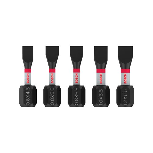 Bosch PRO Slotted ütvecsavarozó bitkészlet, SL4,5, SL5,5, 2 db, SL5,5, SL6,5, 25 mm, 5 részes