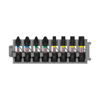   Bosch ütvecsavarozó bitkészlet, PH1, PH2, PZ1, PZ2, T15, T20, T25, T30 x 25 mm, 8 részes (Regisztrációval akár ajándék is elérhető!)