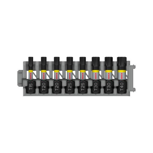 Bosch PRO Torx ütvecsavarozó bitkészlet, T15-T40, 25 mm, 8 részes, vegyes, Pick and Click