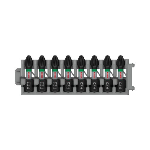 Bosch PRO Pozidriv ütvecsavarozó bitfej, PZ2, 25 mm, 8 db, Pick and Click
