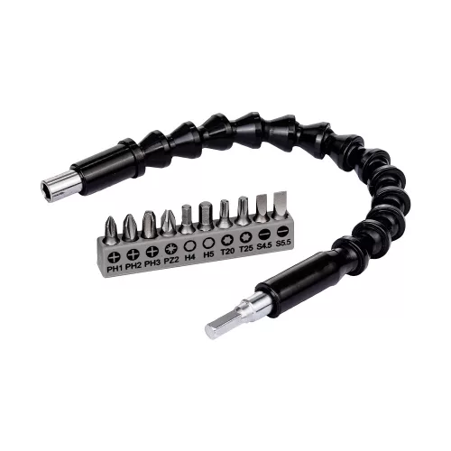 Bosch extra kemény bithegy készlet műanyag flex toldószárral 300mm, 11 részes
