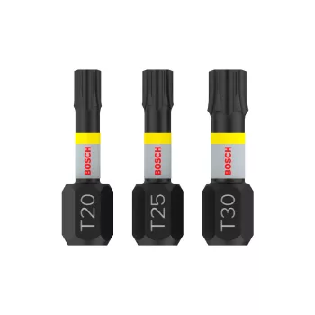   Bosch PRO Torx ütvecsavarozó bitfej, T20x25, T25x25, T30 x 25 mm, 3 részes (Regisztrációval akár extra értékes ajándék is elérhető!)