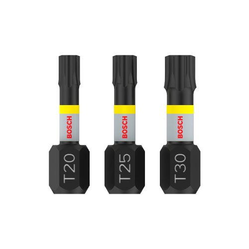 Bosch PRO Torx ütvecsavarozó bitfej, T20x25, T25x25, T30x25 mm, 3 részes