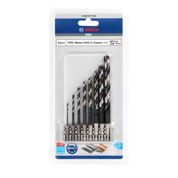   Bosch PRO Metal HSS-G fémfúró készlet, 2,3,4,5,6,7,8,10 mm, 1/4" HEX befogással - 8 részes
