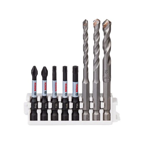 Bosch PRO Hex-9 Ceramic és Impact PowerBit készlet, 8 részes, vegyes, Pick and Click