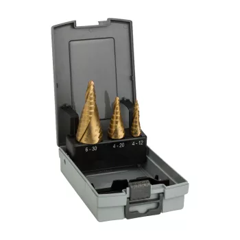   Bosch HSS-TiN lépcsős fúrószár készlet 4 - 12 mm, 4 - 20 mm, 6 - 30 mm - 3 részes (Regisztrációval akár ajándék is elérhető!)