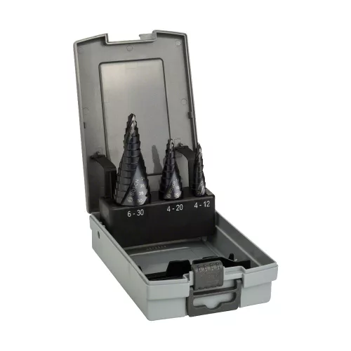 Bosch HSS-AlTiN lépcsős fúrószár készlet 4 - 12 mm, 4 - 20 mm, 6 - 30 mm - 3 részes (Regisztrációval akár ajándék is elérhető!)
