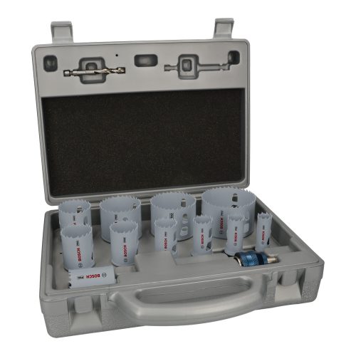 Bosch PRO PC Plus körkivágó készlet befogóval, 14 részes, 19,22,25,29,35,38,44,51,57,64,76 mm